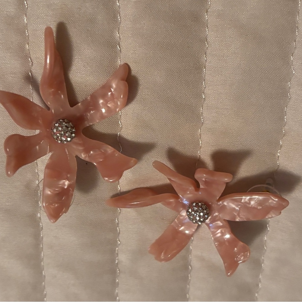 Lele Sadoughi Pink Floral Earrings